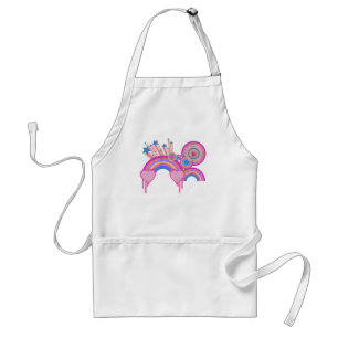 Pink Punk Rainbow Stars and Spirals Standard Apron