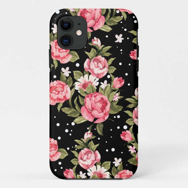 Pink Puny Peonies Case-Mate iPhone Case (Back)