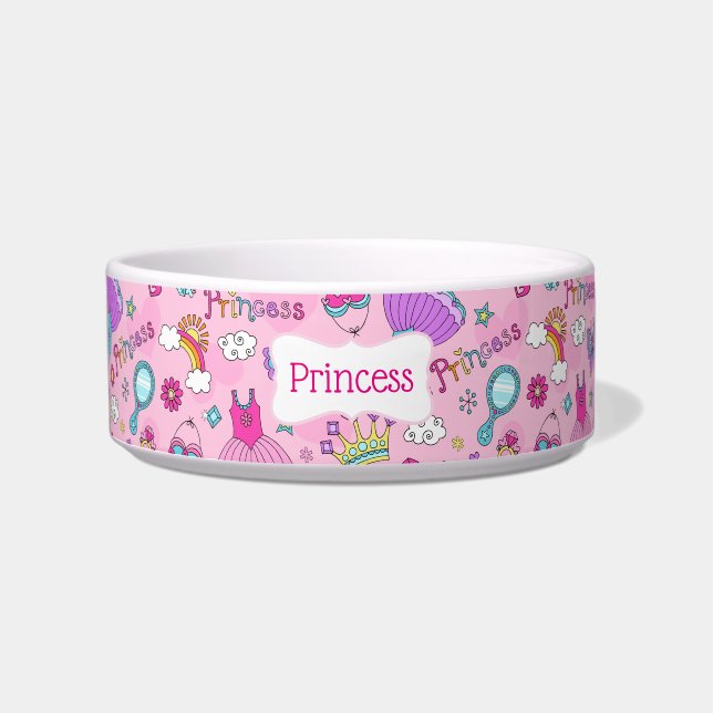 Pink Pup Princess Pet Bowl (Front)