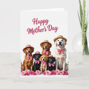 Pink Puppy Mothers Day Card