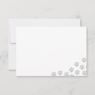 Pink Puppy Paw Prints  Card