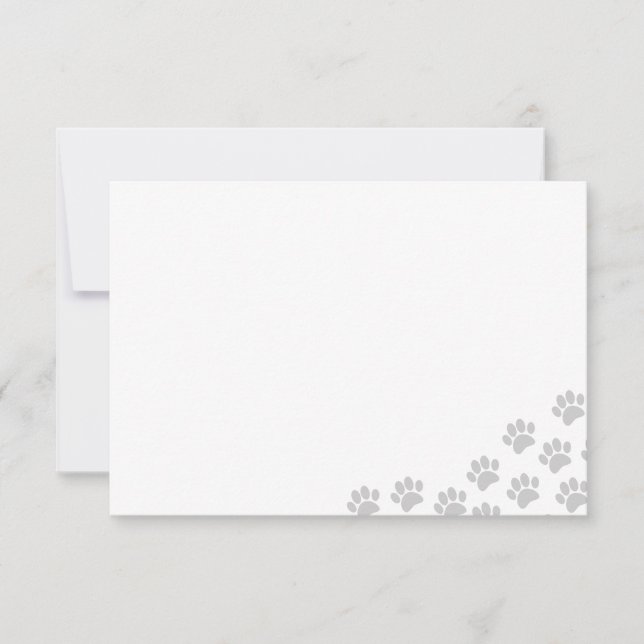 Pink Puppy Paw Prints  Card (Front)