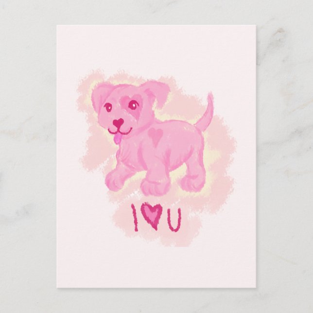 Pink Puppy Postcard (Front)