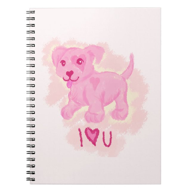Pink Puppy Spiral Notebook (Front)