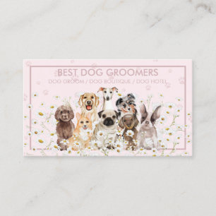 Pink Puppy Trainer New Dog Lessons Business Card