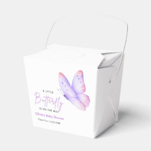 Pink Purple A Little Butterfly Baby Shower  Favour Box
