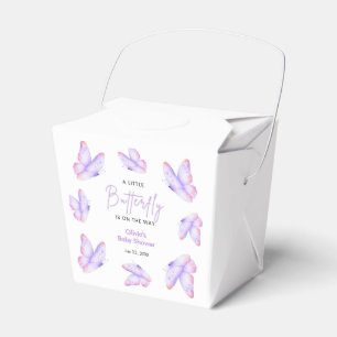 Pink Purple A Little Butterfly Baby Shower Favour Box