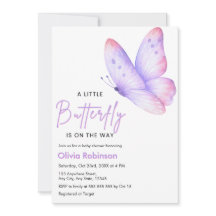 Pink Purple A Little Butterfly Baby Shower