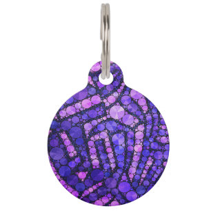 Pink Purple Abstract Pet Tag