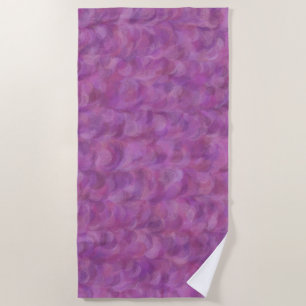 Pink Purple Abstract Seamless Pattern Beach Towel