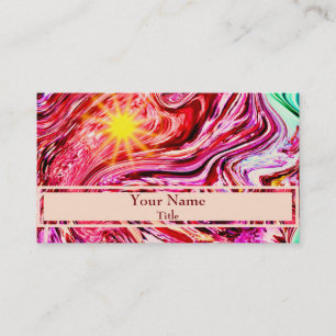 Pink purple abstract stained glass design business card