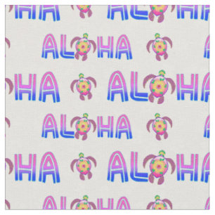 Pink Purple Aloha Hawaiian Tropical Turtle Fabric