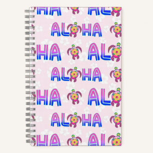 Pink Purple Aloha Hawaiian Tropical Turtle Notebook