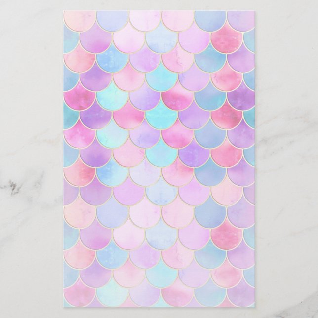 Pink, Purple and Aqua Mermaid Scale Pattern (Front)