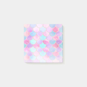 Pink, Purple and Aqua Mermaid Scale Pattern Post-it Notes