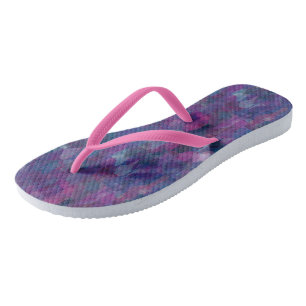 Pink, purple and blue abstract jandals
