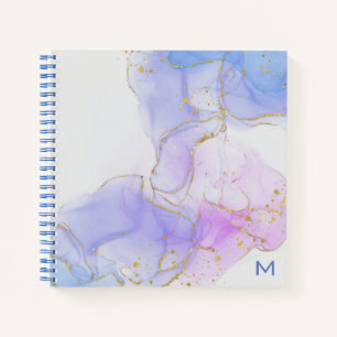 Pink, Purple and Blue Alcohol Ink Planner Notebook