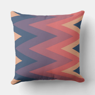 pink, purple and blue chevron Pattern Cushion