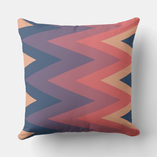 pink, purple and blue chevron Pattern Cushion (Back)