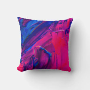 Pink, Purple and Blue Painting Abstract Art Abstra Cushion