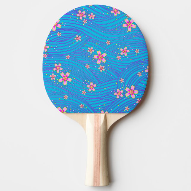 pink purple and blue ping pong paddle (Front)