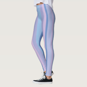 Pink Purple and Blue Stripes Leggings