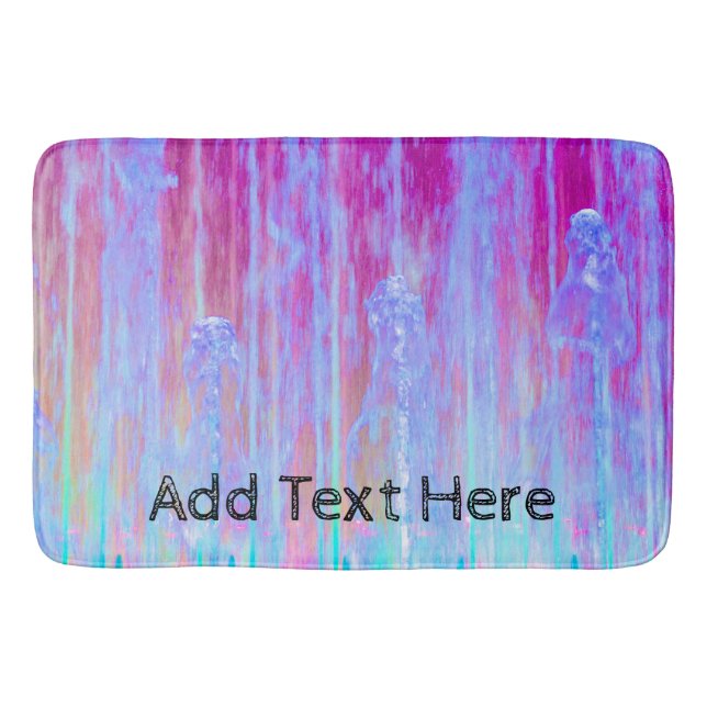 Pink, Purple and Blue Water Art Bath Mat (Front)
