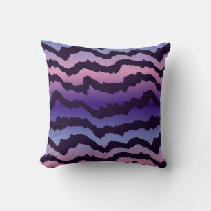 pink purple and blue zebra stripes cushion