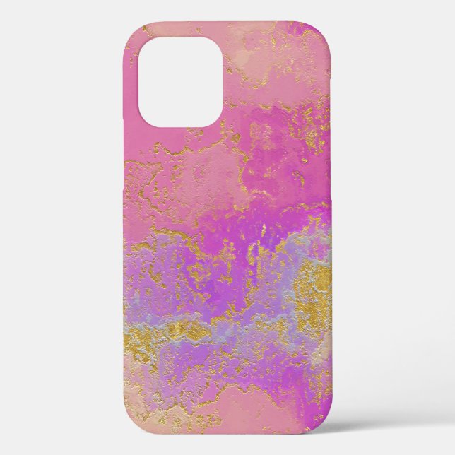 Pink, Purple and Gold Abstract Case-Mate iPhone Case (Back)