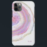 Pink Purple and Gold Marble Geode with Monogram Case-Mate iPhone Case<br><div class="desc">Protect your new phone with a modern trendy case featuring a beautiful marble geode pattern. The feminine colour scheme includes shades of pink, purple and lavender, gold and a hint of turquoise and blue in this unique design. A text template is included for personalising this case with your monogram initials...</div>