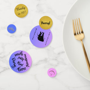 Pink, Purple, and Gold Warrior Princess Birthday Confetti