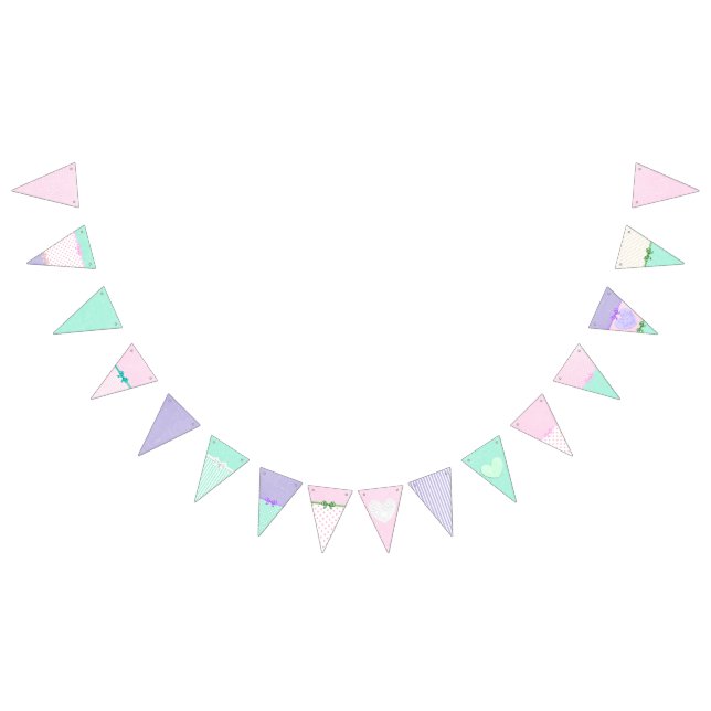 Pink, Purple and Green Flag Garland (All)