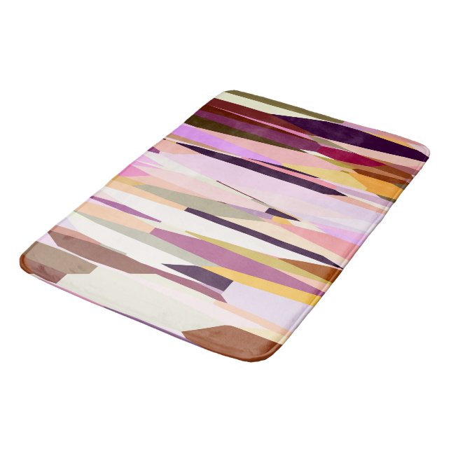 Pink, Purple and Orange abstract Bath Mat (Angled)