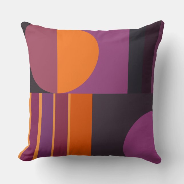 Pink, Purple and orange Geometric Cushion (Front)