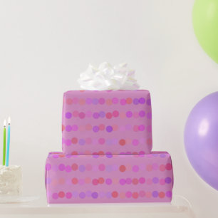 pink, purple and orange polka dots wrapping paper