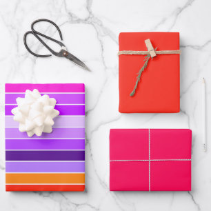 Pink, Purple and Orange   Wrapping Paper Sheet
