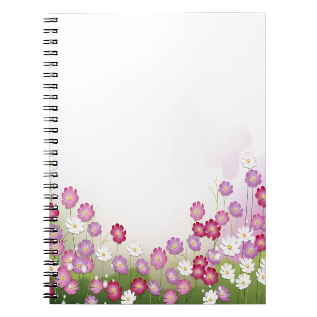 Pink, Purple and White Flowers Notebook (Front)