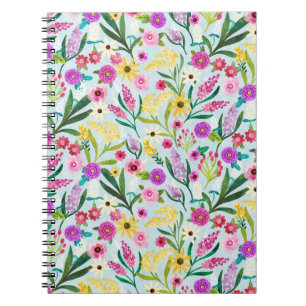 Pink Purple and Yellow Summer Wildflowers Notebook