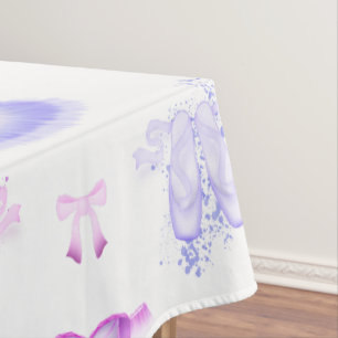Pink & Purple Ballet Birthday Tutu & Pointe Shoes Tablecloth
