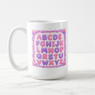 Pink & Purple Balloon Alphabet Coffee Mug