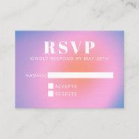Pink Purple Bat Mitzvah Retro RSVP