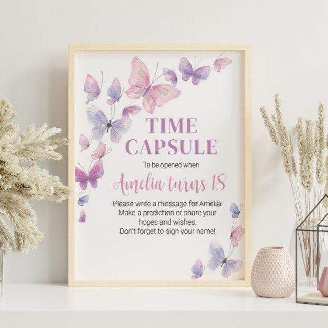 Pink Purple Birthday Time Capsule sign (Creator Uploaded)