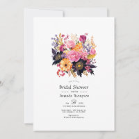 Pink, Purple, Black, and Gold Floral Bridal Shower