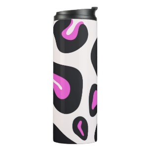 Pink Purple Black Leopard Animal Print Thermal Tumbler