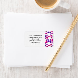  Pink & Purple Blooms Symmetrical Mini Floral Label