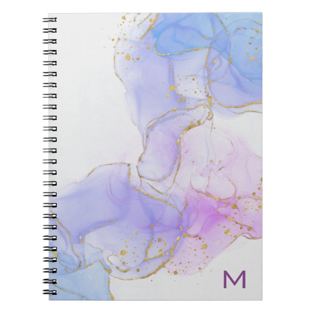 Pink, Purple, Blue Alcohol Ink Photo Notebook (Front)