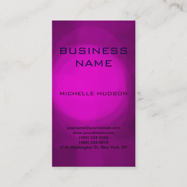 Pink Purple Blue Consultant Business Card (Front)
