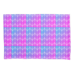 Pink, Purple, Blue Diamond Pattern Pillowcase