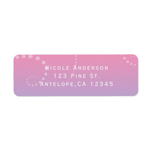 Pink Purple Blue Dipped Birthday Party Invitation (Front)