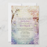 Pink Purple Blue Fairy Lights Boho Forest  Invitation<br><div class="desc">Magical Rustic Mason Jar Cottage Chic Elegant Secret Glow Enchanted Forest Grove Garden Blush Pink Purple Pastel Blue Enchanted Magical Romantic Fairy Lights Wedding Invitations. Ideal for the Fairytale Boho Bohemian Wedding Theme.</div>